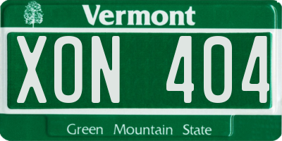 VT license plate XON404