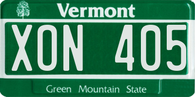 VT license plate XON405