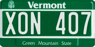 VT license plate XON407