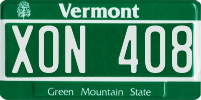 VT license plate XON408
