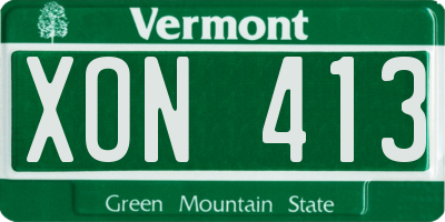 VT license plate XON413