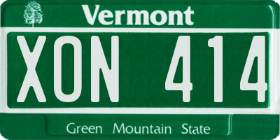VT license plate XON414