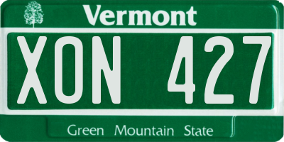 VT license plate XON427