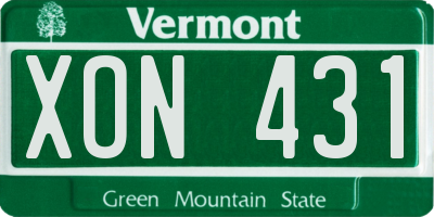 VT license plate XON431