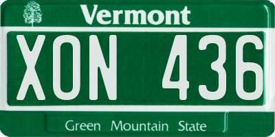 VT license plate XON436