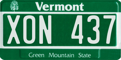 VT license plate XON437