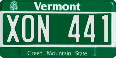 VT license plate XON441