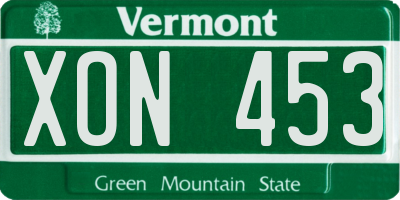 VT license plate XON453