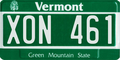 VT license plate XON461