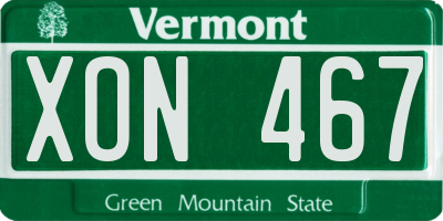 VT license plate XON467