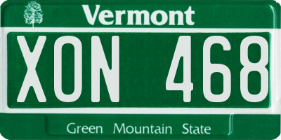 VT license plate XON468
