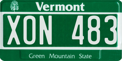 VT license plate XON483