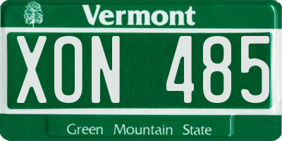 VT license plate XON485