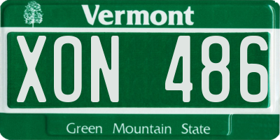 VT license plate XON486