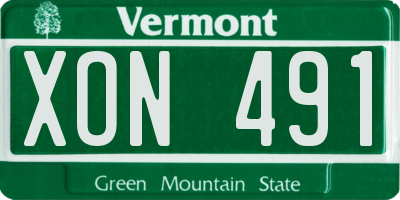 VT license plate XON491