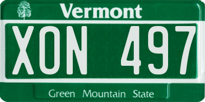 VT license plate XON497