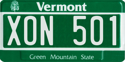 VT license plate XON501