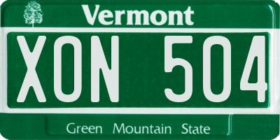 VT license plate XON504
