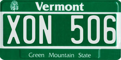 VT license plate XON506
