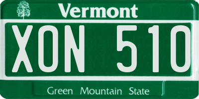 VT license plate XON510