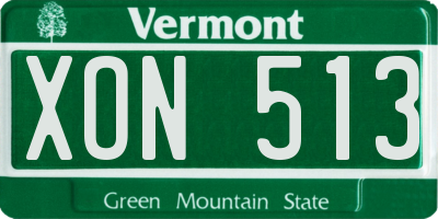 VT license plate XON513