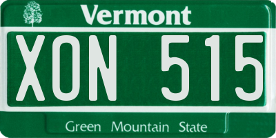 VT license plate XON515