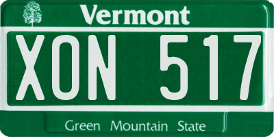 VT license plate XON517