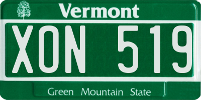 VT license plate XON519