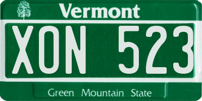 VT license plate XON523
