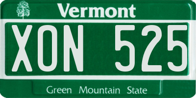VT license plate XON525