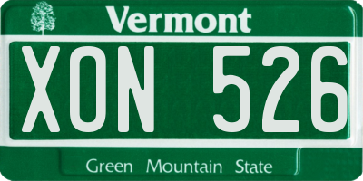 VT license plate XON526