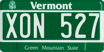 VT license plate XON527