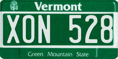 VT license plate XON528