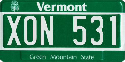 VT license plate XON531
