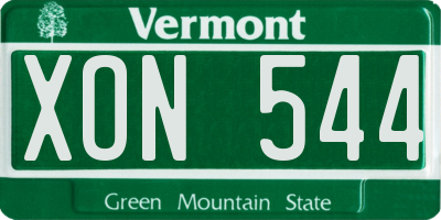 VT license plate XON544