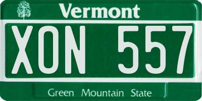 VT license plate XON557