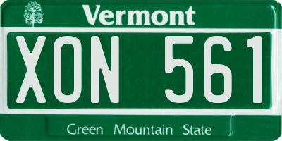 VT license plate XON561
