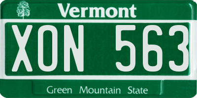 VT license plate XON563