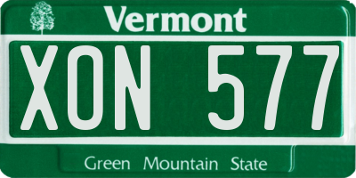 VT license plate XON577