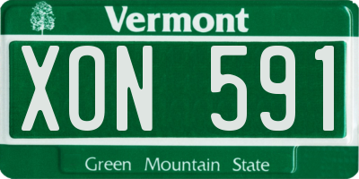 VT license plate XON591