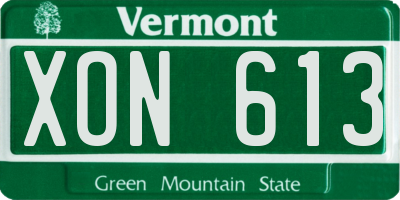 VT license plate XON613