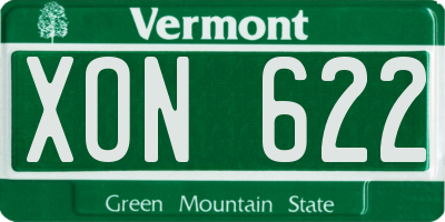 VT license plate XON622