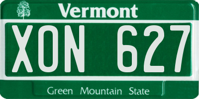 VT license plate XON627