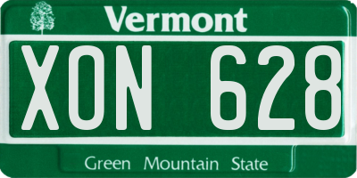 VT license plate XON628