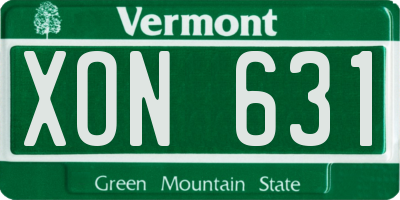 VT license plate XON631