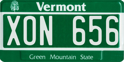 VT license plate XON656