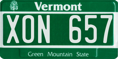 VT license plate XON657