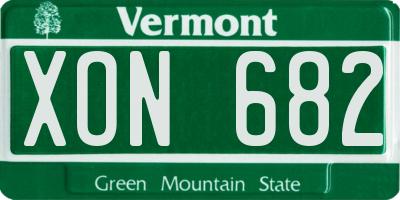 VT license plate XON682