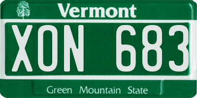 VT license plate XON683