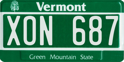 VT license plate XON687